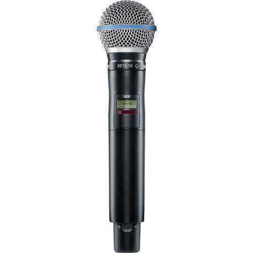 Shure AD2TA/B58=-X55 Digital Handheld Wireless Microphone Transmitter with Beta 58A Capsule (X55: 941 to 960 MHz) (TAA-Compliant) Microphones Shure