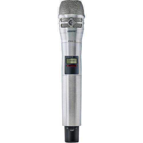 Shure AD2TA/K8N=-G57 Digital Handheld Wireless Microphone Transmitter with KSM8 Capsule (G57: 470 to 616 MHz, Nickel) (TAA-Compliant) Microphones Shure