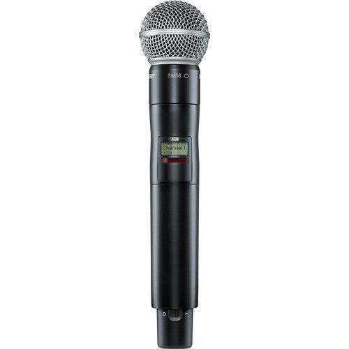 Shure AD2TA/SM58=-G57 Digital Handheld Wireless Microphone Transmitter with SM58 Capsule (G57: 470 to 616 MHz) (TAA-Compliant) Microphones Shure