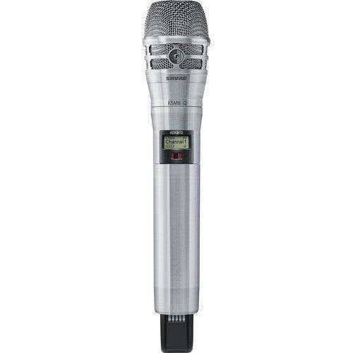 Shure ADX2FDTA/K8N=-G57 Digital Handheld Wireless Microphone Transmitter with KSM8 Capsule (G57: 470 to 616 MHz, Nickel) (TAA-Compliant) Microphones Shure
