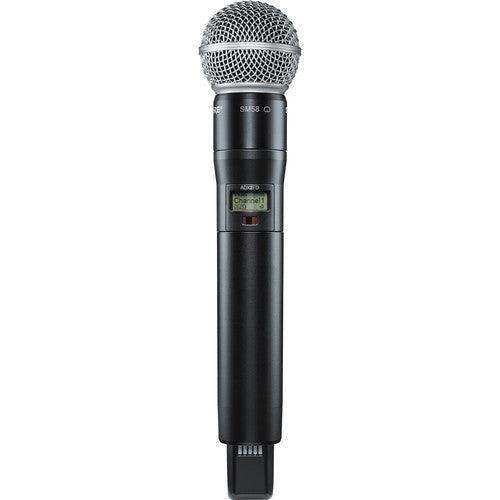 Shure ADX2FDTA/SM58=-G57 Digital Handheld Wireless Microphone Transmitter with SM58 Capsule (G57: 470 to 616 MHz) (TAA-Compliant) Microphones Shure