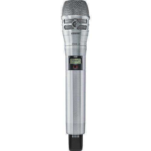 Shure ADX2TA/K8N=-G57 Digital Handheld Wireless Microphone Transmitter with KSM8 Capsule (G57: 470 to 616 MHz, Nickel) (TAA-Compliant) Microphones Shure