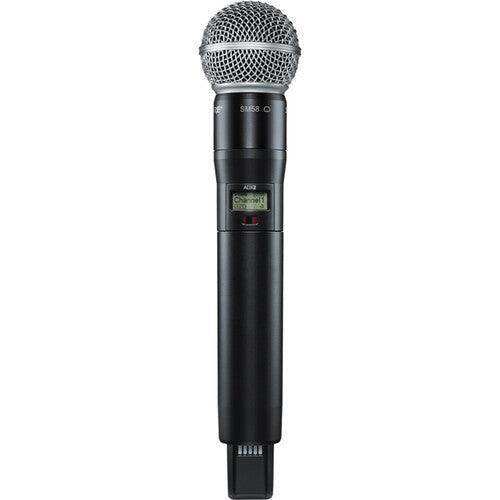 Shure ADX2TA/SM58=-G57 Digital Handheld Wireless Microphone Transmitter with SM58 Capsule (G57: 470 to 616 MHz) (TAA-Compliant) Microphones Shure