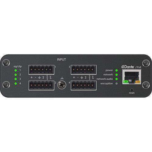 Shure ANI4IN-BLOCK-TA 4-Channel Dante Mic/Line Audio Network Interface Unit (Block Inputs) (TAA-Compliant) Microphones Shure