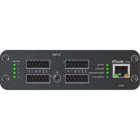 Shure ANI4IN-BLOCK-TA 4-Channel Dante Mic/Line Audio Network Interface Unit (Block Inputs) (TAA-Compliant) Microphones Shure