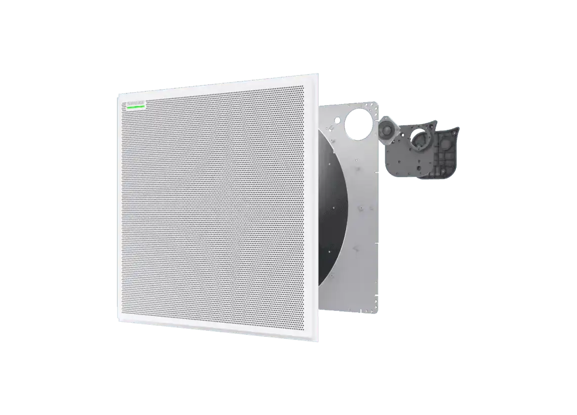 Shure MXA902W-S-60CM Integrated Conferencing Ceiling Array 60CM/Square (White, Square) Audio Conferencing Shure