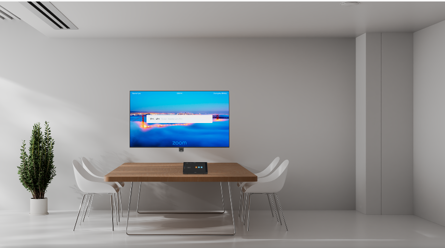 Crestron Collab Small Huddle Room — Zoom Rooms with Huddly IQ, Sennheiser Ceiling Mic and PoE Speakers Video Conferencing System Bundle Crestron
