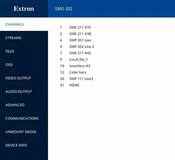 Extron SMD 202 H.264 Player and Decoder Video Transmitters Extron
