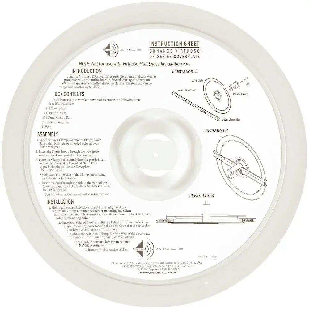 Sonance - Large Round Coverplate (2-Pack) - White Speakers Sonance