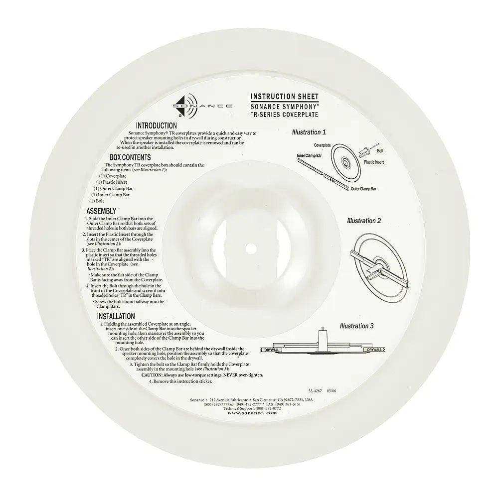 Sonance - MEDIUM ROUND COVERPLATE - Visual Performance Coverplate for select 6.5" In-wall Round Speakers (2-Pack) - White Speakers Sonance