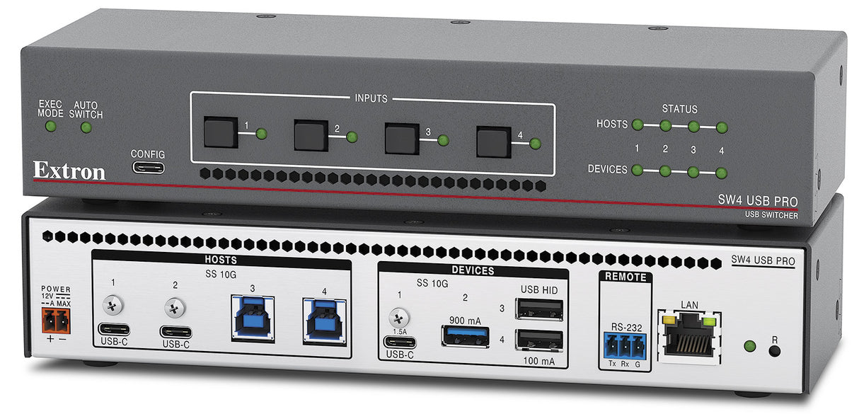 Extron SW4 USB Pro Four Input USB 10G Switcher Audio & Video Cables Extron