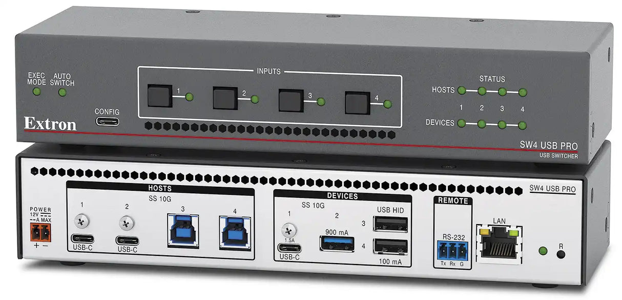 Extron SW4 USB Pro Four Input USB 10G Switcher Audio & Video Cables Extron