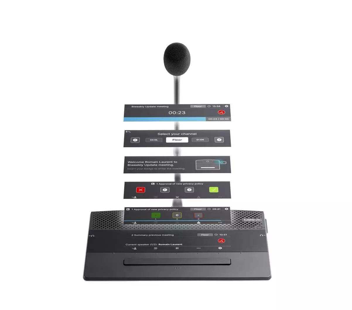 Televic Conference Tabletop Confidea Flex Digital Delegate Discussion Unit - 71.98.0133 Audio Conferencing Televic