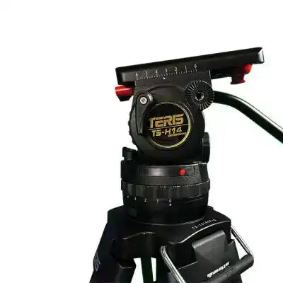 Teris TS-H14CF-Q 100mm Flat Base Fluid Head & 2-Stage Carbon Fiber Tripod System Tripods Teris