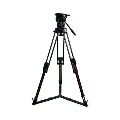 Teris TS-H20CF-Q 100mm Flat Base Fluid Head & 2-Stage Carbon Fiber Tripod System Tripods Teris