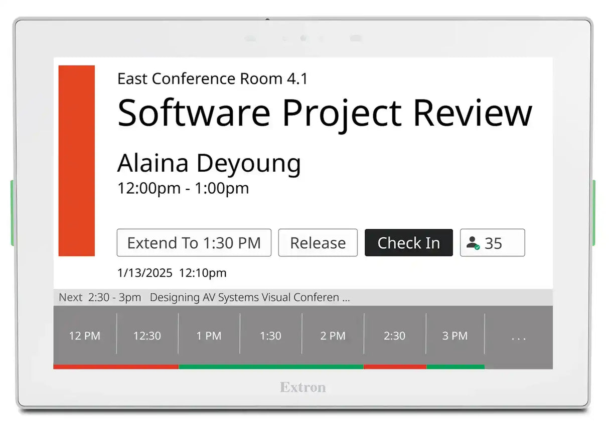 Extron TLS 725M White, Wall Mount, Scheduling Room Reservation Extron