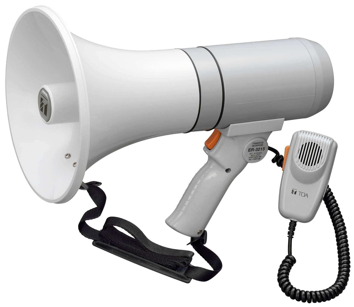 TOA Electronics 15W Handheld Megaphone with Detachable Microphone (Gray) - ER-3215 Intercoms TOA