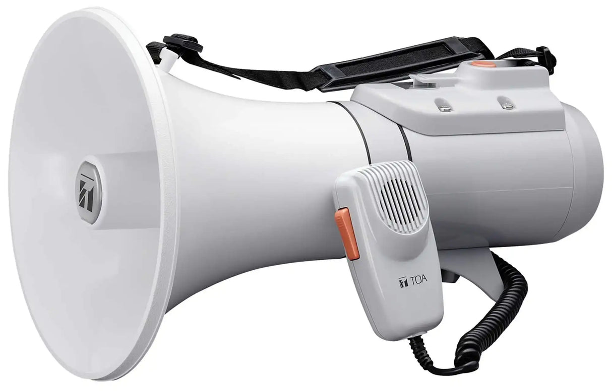 TOA Electronics 15W Shoulder-Held Megaphone with Whistle and Detachable Microphone (Gray) - ER-2215W Intercoms TOA