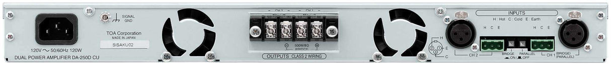 TOA Electronics 2-Channel Digital Amplifier (2 x 250W @ 4 Ohms) - DA-250D CU Audio Amplifiers TOA