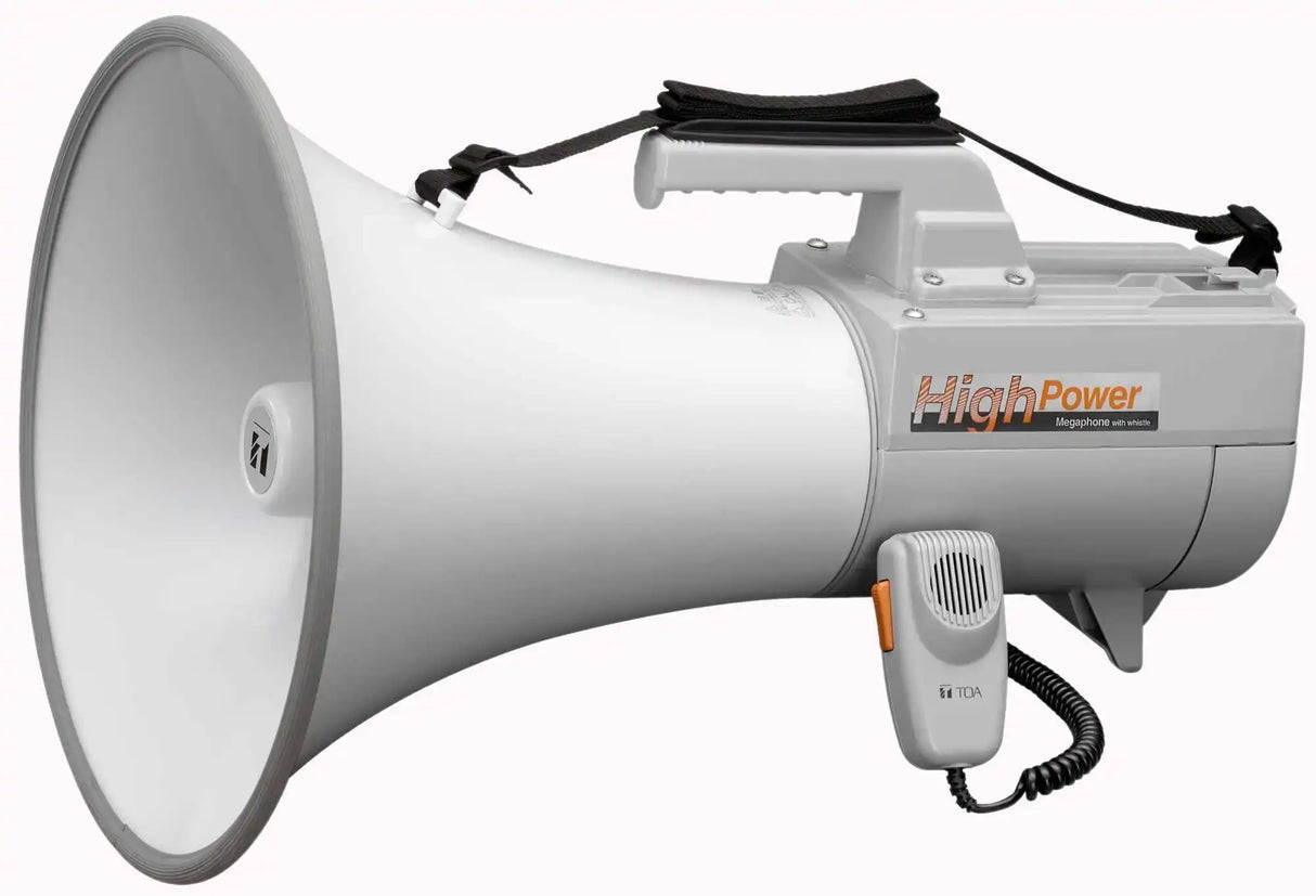 TOA Electronics 30W Shoulder-Held Megaphone with Whistle and Detachable Microphone (Gray) - ER-2230W Intercoms TOA