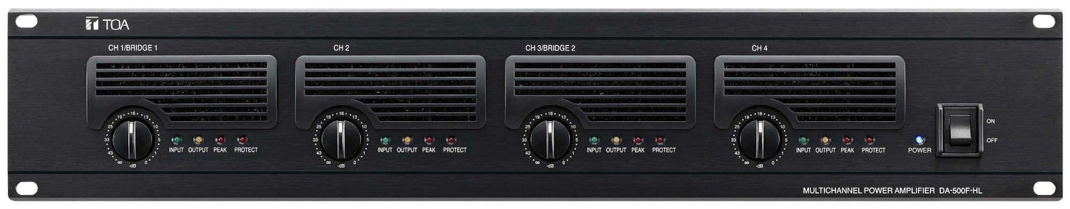 TOA Electronics 4-Channel Digital Amplifier (500W Per Channel, 70V) - DA-500F-HLCU Audio Amplifiers TOA
