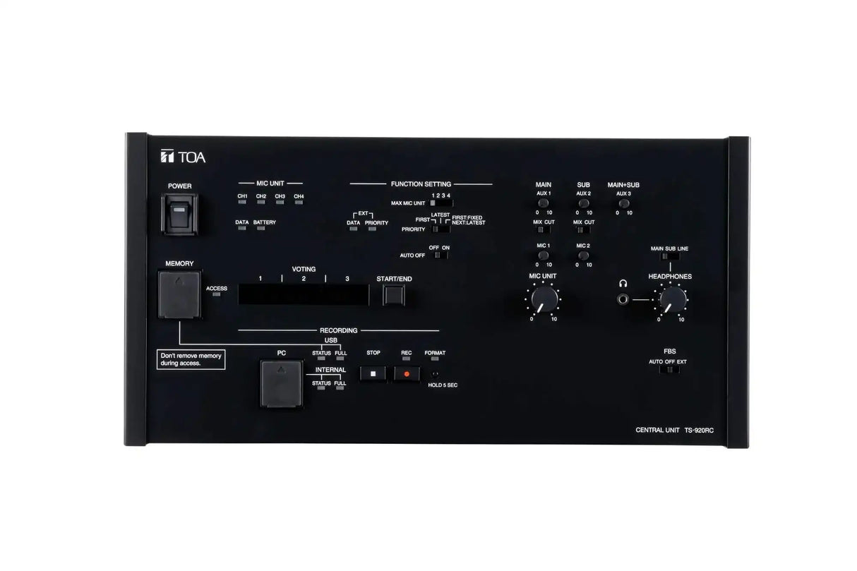 TOA Electronics Central Unit - TS-920RC 3CU Audio Conferencing TOA