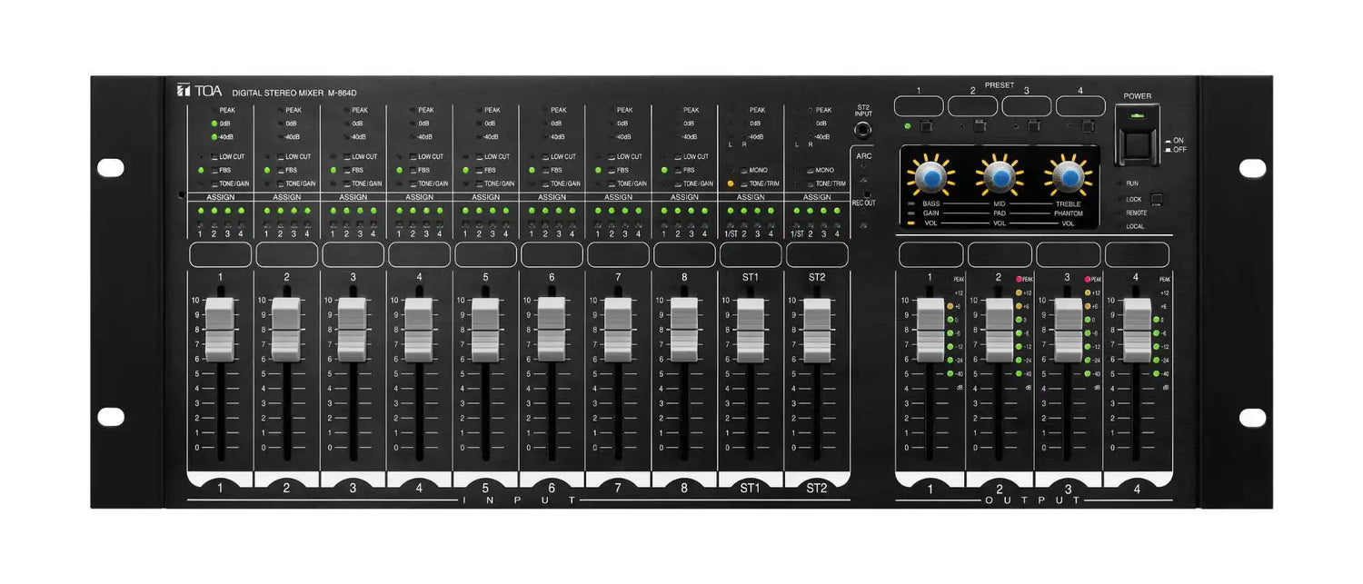 TOA Electronics Digital Stereo Mixer - M-864D CU Intercoms TOA