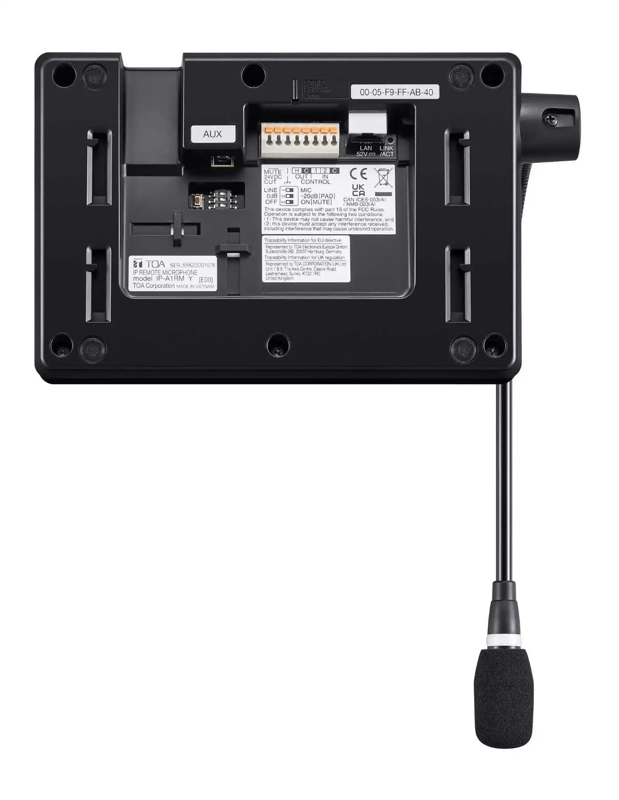 TOA Electronics IP Remote Microphone - IP-A1RM Audio Components TOA