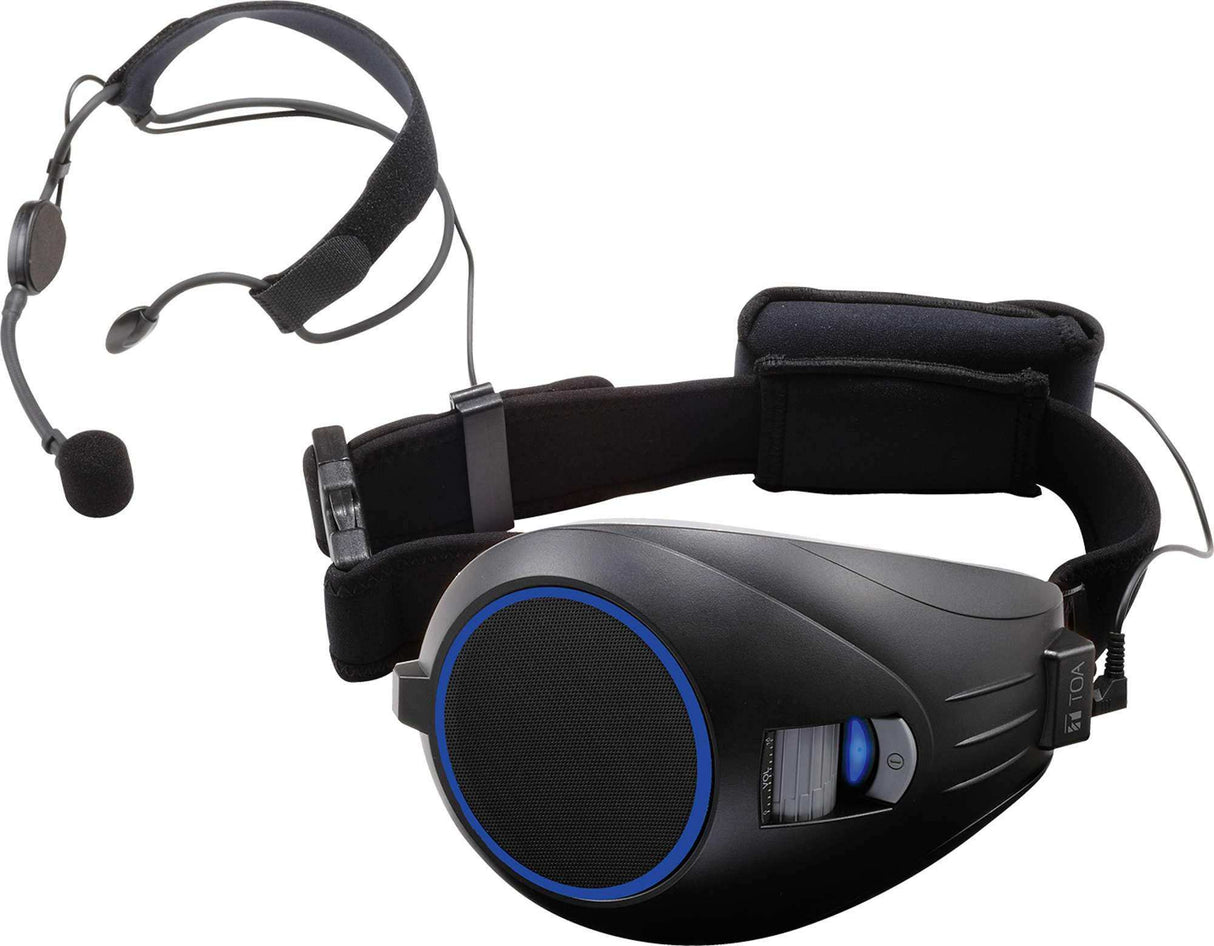 TOA Electronics Personal PA System with Headset Microphone and Bluetooth Streaming - ER-1000A-BT AMQ Headphones TOA
