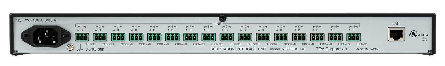 TOA Electronics Sub-station Interface Unit - N-8000RS CU Intercoms TOA