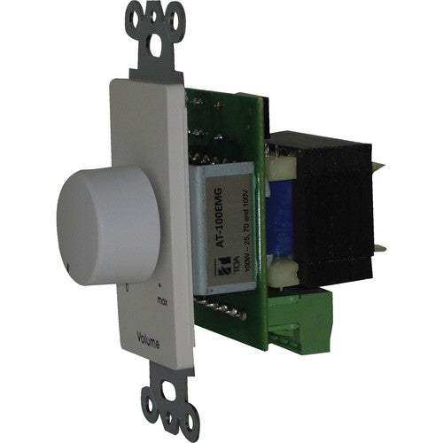 TOA Electronics Volume Control Attenuator Wall Plate Unit with Priority Relay (100 W, White) - AT-100EMG-AM Intercoms TOA