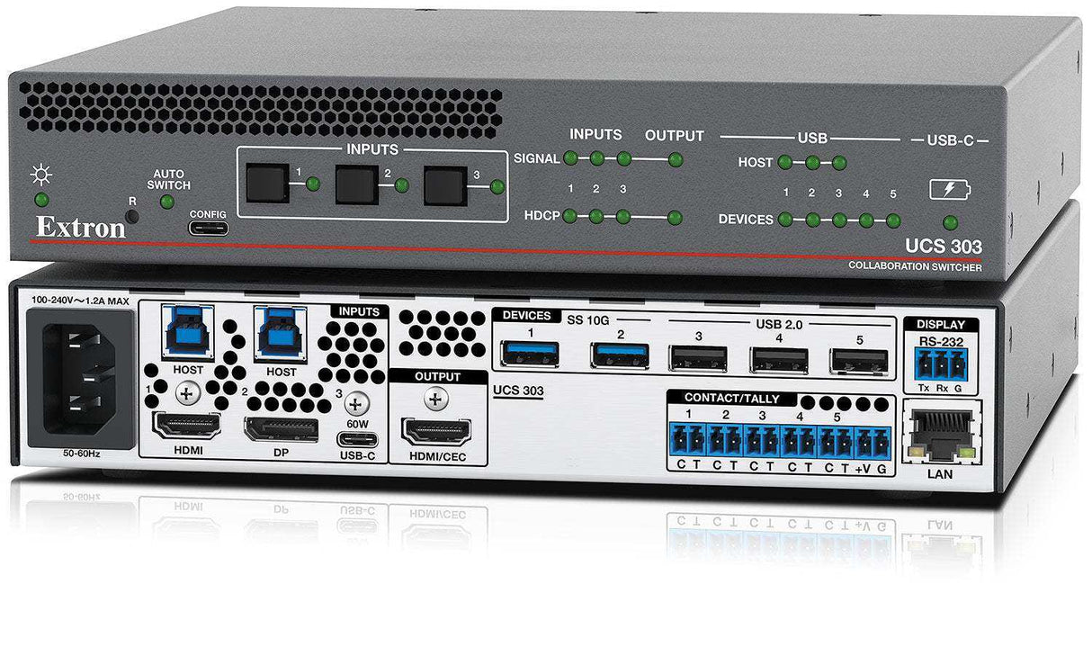 Extron UCS 303 Three Input 4K/60 Collaboration and Presentation Switcher Room Control Extron