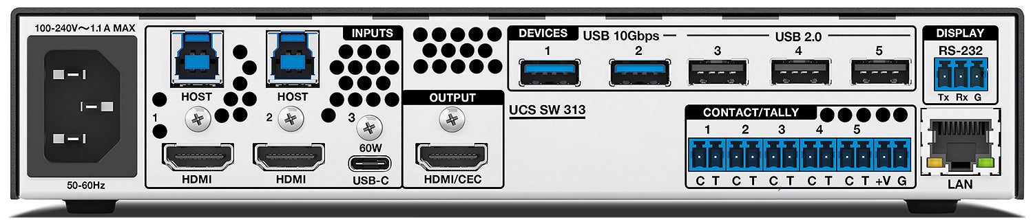 Extron UCS SW 313 3x1 4K/60 Collaboration and Presentation Switcher