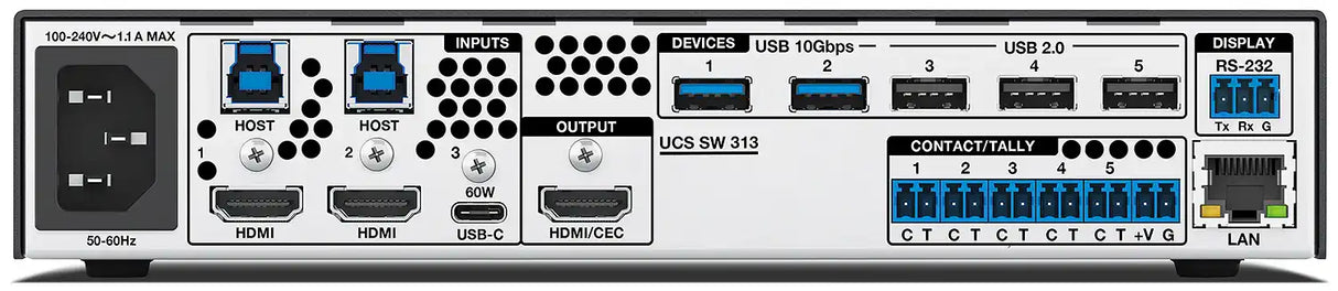 Extron UCS SW 313 3x1 4K/60 Collaboration and Presentation Switcher Collaboration Switcher Extron