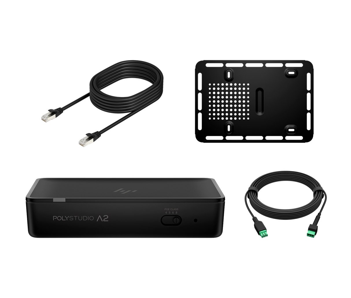 Poly HP Poly Studio A2 Audio Bridge w/ CAT6A and Mic Extension Cable and Mounting Plate TAA HP Poly Studio A2 Audio Bridge w/ CAT6A and Mic Extension Cable and Mounting Plate TAA WW Poly Video Poly