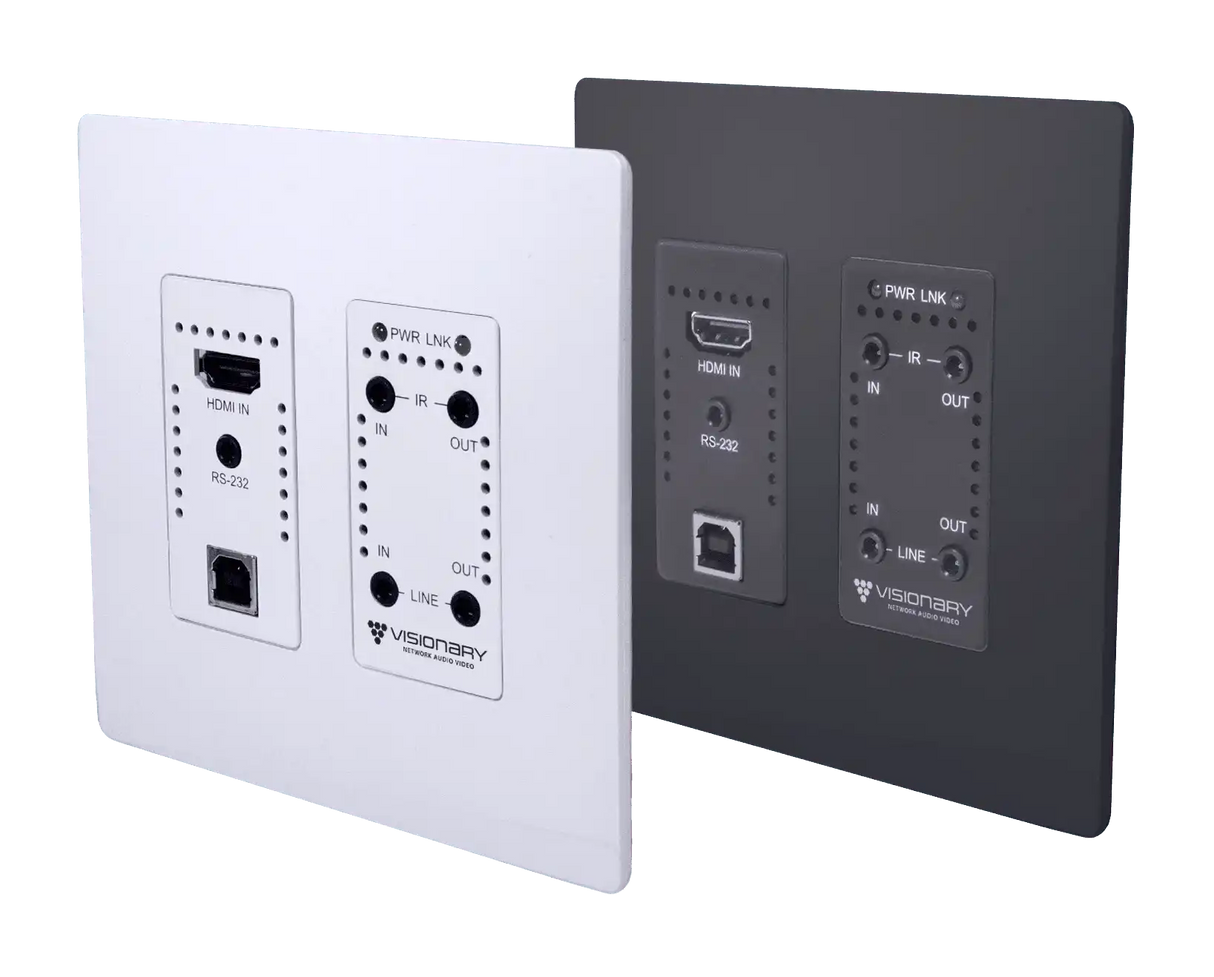Visionary Solutions DuetE5-WP – 4K60 Dante Wall Plate Encoder Video Transmitters Visionary Solutions