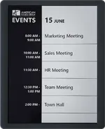 Visix EPS 125 dark gray ePaper room sign – 12.5-inch wireless workplace display