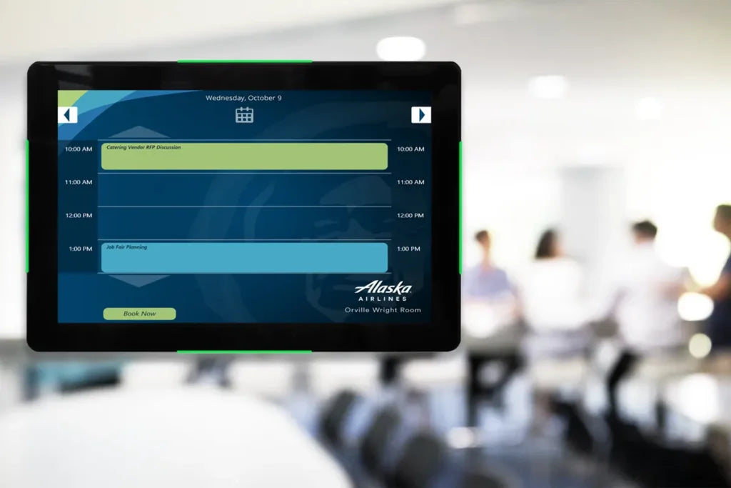 Visix Touch meeting room sign with 2-year extended warranty coverage