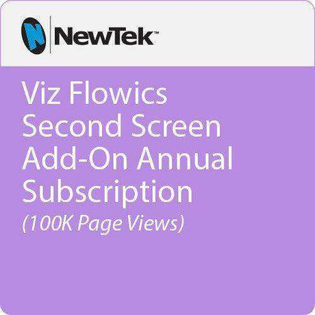 Vizrt VFSSAO100kASub Viz Flowics Second Screen Add-on (100 K page views) Annual Subscription - SW-FL0000005 Production Vizrt
