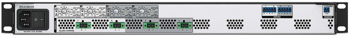 Extron XPA U 2004 FX Four Channel Configurable Output Audio Power Amplifier 200 Watts Per Channel Audio Amplifiers Extron