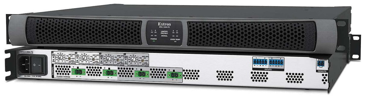 Extron XPA U 2004 FX Four Channel Configurable Output Audio Power Amplifier 200 Watts Per Channel Audio Amplifiers Extron
