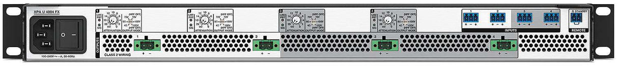 Extron XPA U 4004 FX Four Channel Configurable Output Audio Power Amplifier 400 Watts Per Channel Audio Amplifiers Extron