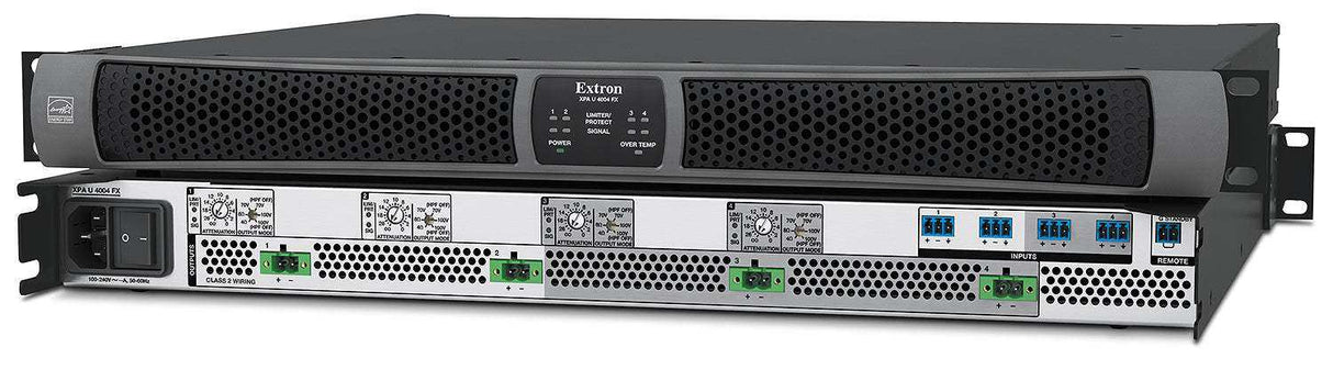 Extron XPA U 4004 FX Four Channel Configurable Output Audio Power Amplifier 400 Watts Per Channel Audio Amplifiers Extron