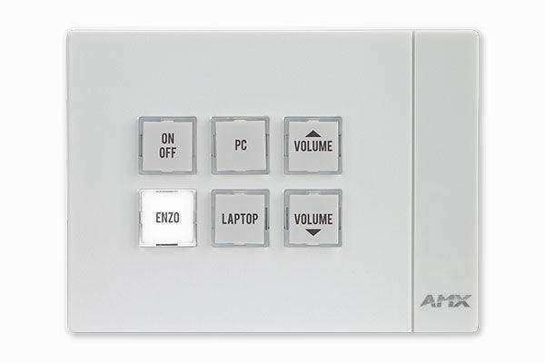 AMX MKP-106L-WH Massio Keypad 6-button landscape (White) - FG5793-06L-W Video Transmitters AMX