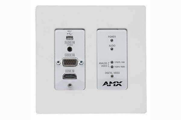 AMX NMX-ENC-N2315-WP-WH N2300 Series 4K UHD Video Over IP Decor Style Wallplate Encoder with KVM, PoE, White Video Transmitters AMX