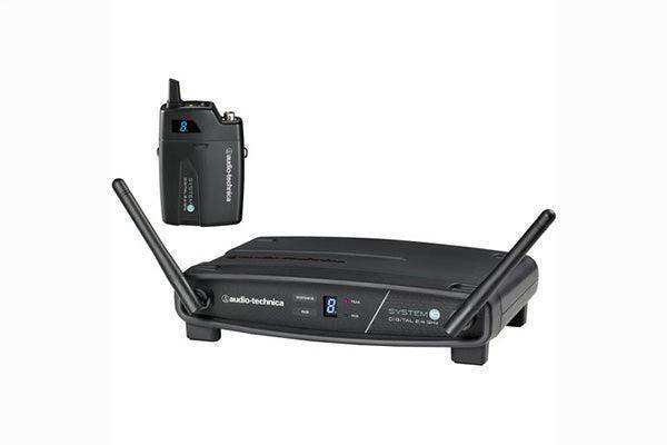Audio-Technica ATW-1101 System 10 Digital Wireless System includes: ATW-R1100 receiver and ATW-T1001 UniPak transmitter, 2.4 GHz Microphones Audio-Technica