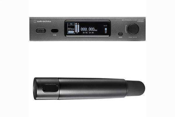 Audio-Technica ATW-3212EE1 3000 Series Wireless System (4th gen) includes: ATW-R3210 receiver and ATW-T3202 handheld transmitter (handle only, capsule sold separately), AT8631 joining plate, 530-590 MHz Microphones Audio-Technica
