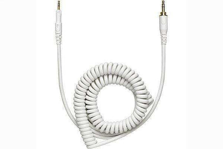 Audio-Technica HP-CC-WH 1.2m-3m (3.9'-9.8') coiled (white) replacement cable for ATH-M50xWH headphones. Includes 6.3 mm (1/4") screw-on adapter. Microphones Audio-Technica