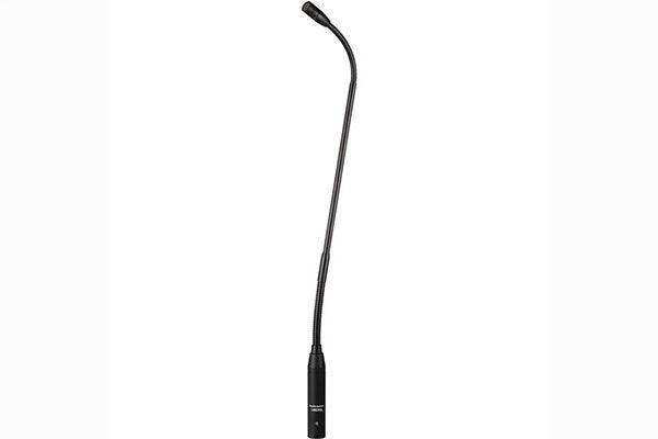 Audio-Technica U857Q Cardioid condenser quick-mount gooseneck microphone with integral power module, phantom power only, 14.37" long Microphones Audio-Technica