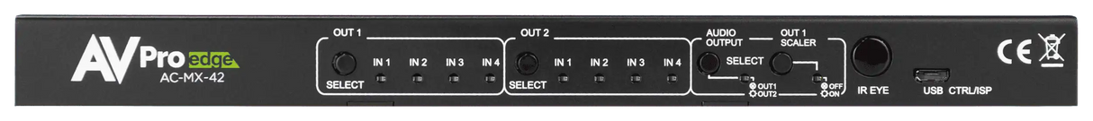 AVPro Edge AC-MX-42 18Gbps 4K60 4:4:4, 4x2 Matrix & Auto Switch/AVR Bypass Video Transmitters AVPro Edge